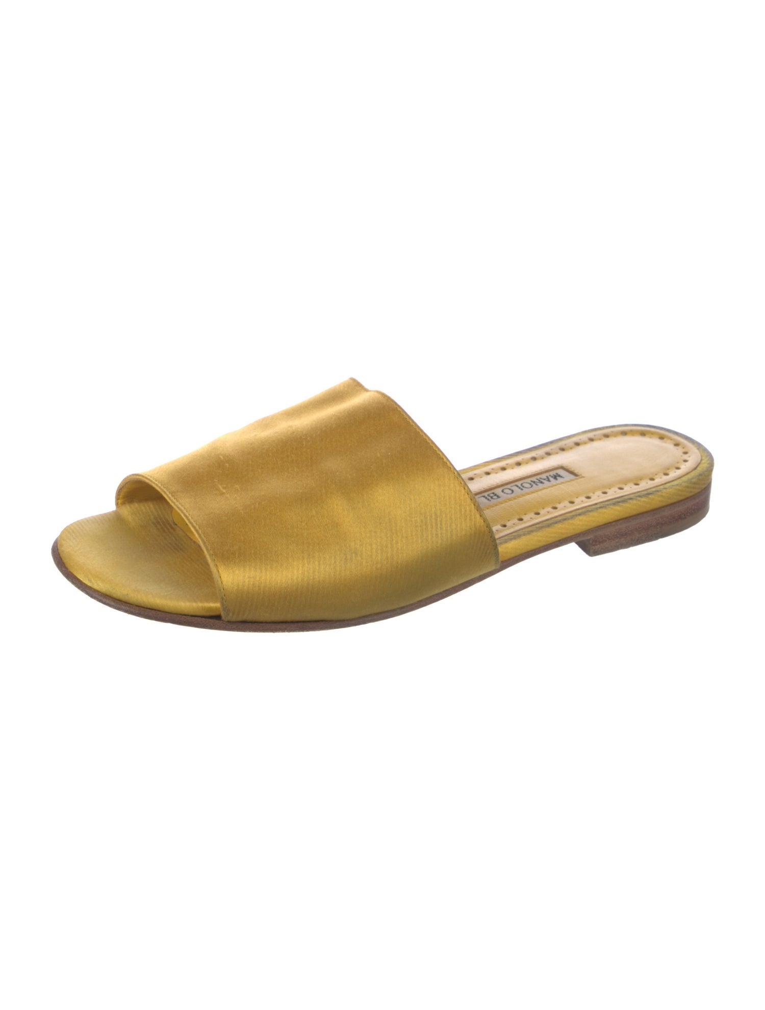 Manolo Blahnik Satin Slides