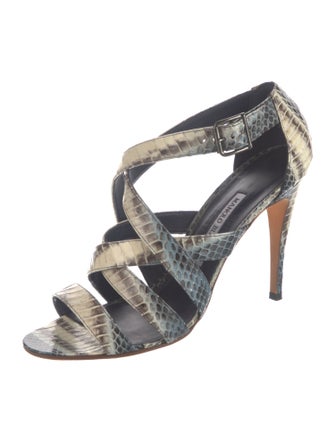 Manolo Blahnik Snakeskin Animal Print Sandals