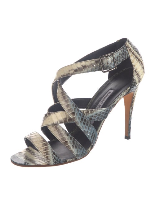 Manolo Blahnik Snakeskin Animal Print Sandals
