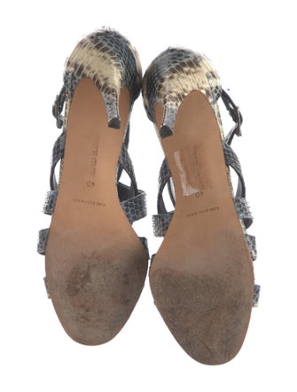 Manolo Blahnik Snakeskin Animal Print Sandals