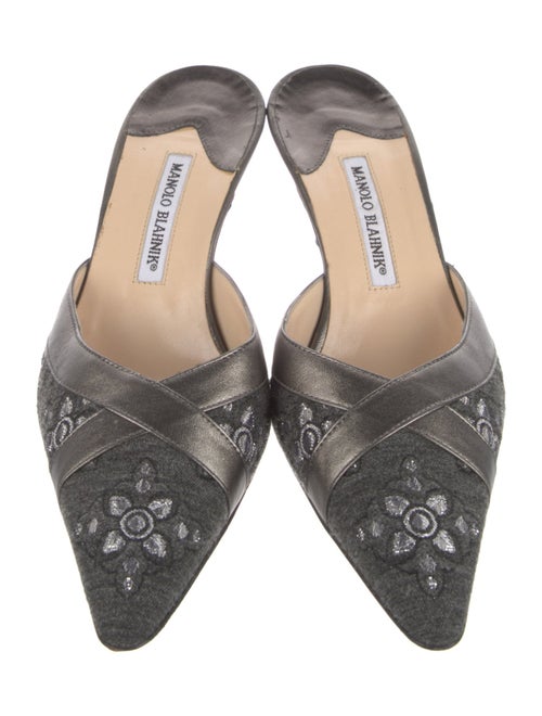 Manolo Blahnik Leather Slides