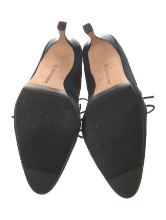 Manolo Blahnik Suede Lasercut Accents Pumps