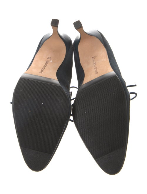 Manolo Blahnik Suede Lasercut Accents Pumps