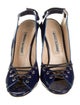 Manolo Blahnik Patent Leather Slingback Sandals