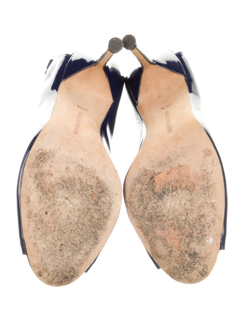 Manolo Blahnik Patent Leather Slingback Sandals