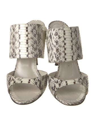 Manolo Blahnik Python Animal Print Slides
