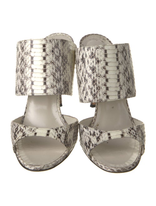 Manolo Blahnik Python Animal Print Slides