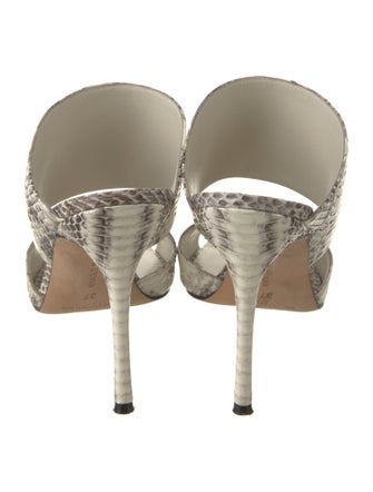 Manolo Blahnik Python Animal Print Slides