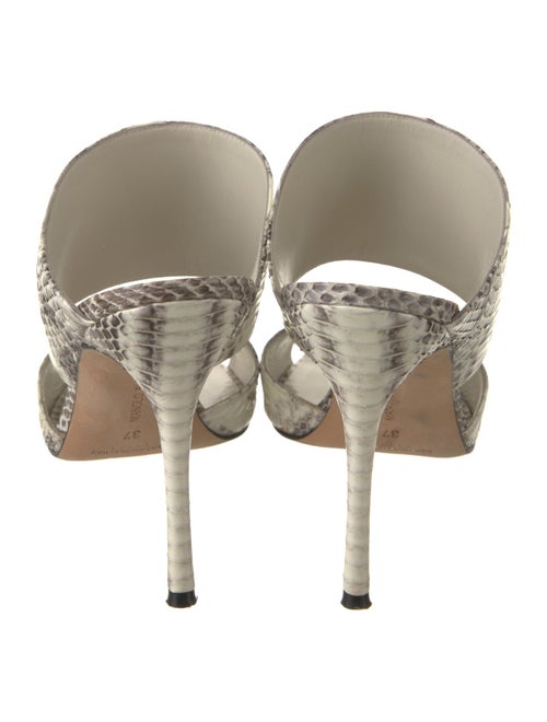 Manolo Blahnik Python Animal Print Slides