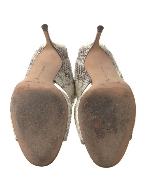 Manolo Blahnik Python Animal Print Slides