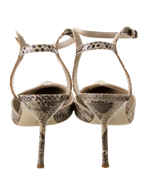 Manolo Blahnik Snakeskin Animal Print Slingback Pumps