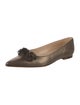 Manolo Blahnik Leather Fringe Trim Accent Flats