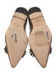 Manolo Blahnik Leather Fringe Trim Accent Flats