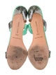 Manolo Blahnik Leather Animal Print Slides