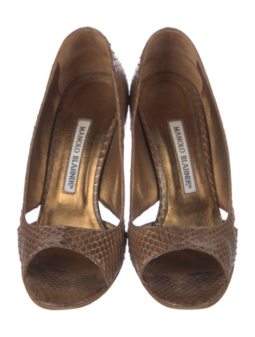 Manolo Blahnik Snakeskin Animal Print Sandals