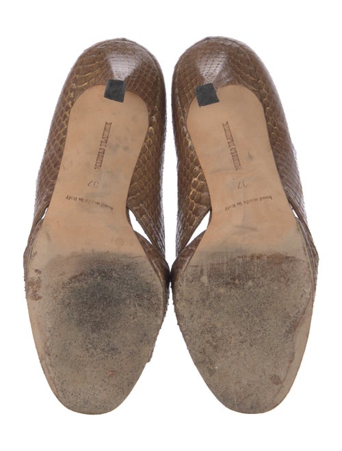 Manolo Blahnik Snakeskin Animal Print Sandals