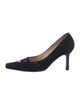 Manolo Blahnik Suede Lasercut Accents Pumps
