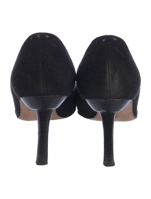 Manolo Blahnik Suede Lasercut Accents Pumps