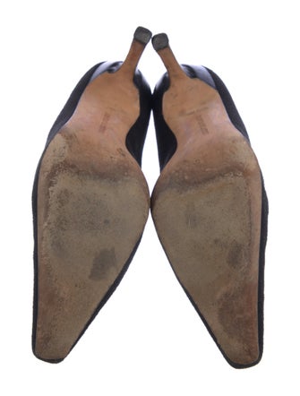 Manolo Blahnik Suede Lasercut Accents Pumps