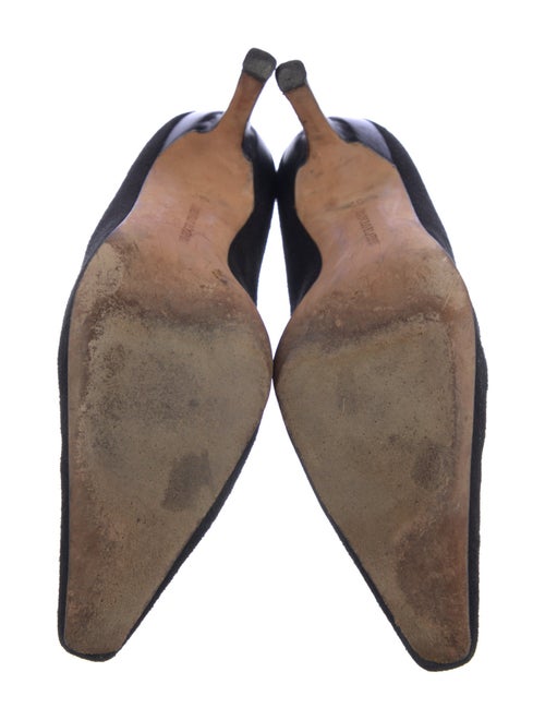 Manolo Blahnik Suede Lasercut Accents Pumps