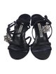 Manolo Blahnik Satin Crystal Embellishments Sandals