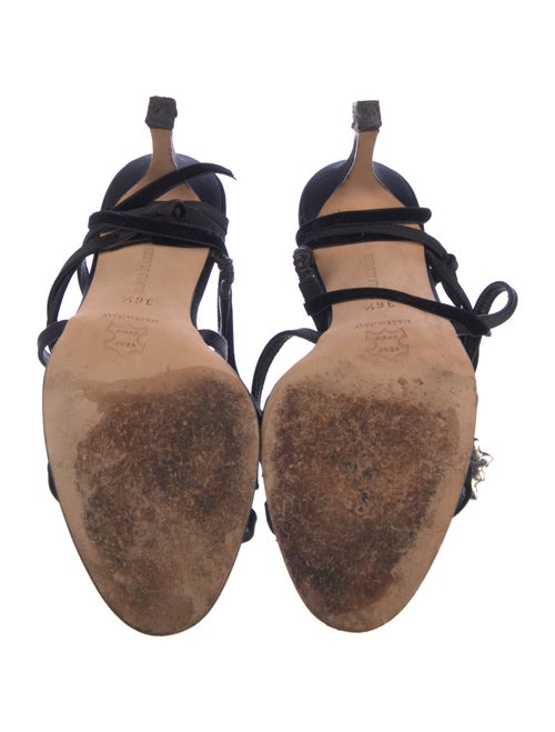 Manolo Blahnik Satin Crystal Embellishments Sandals