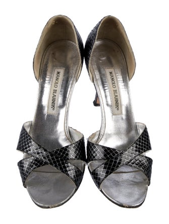 Manolo Blahnik Snakeskin Animal Print Sandals