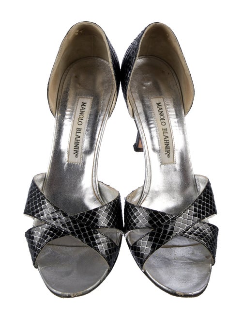 Manolo Blahnik Snakeskin Animal Print Sandals