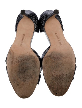 Manolo Blahnik Snakeskin Animal Print Sandals