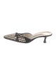 Manolo Blahnik Leather Houndstooth Print Slides