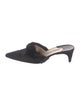 Manolo Blahnik Ponyhair Fur Trim Slides