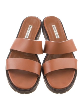 Manolo Blahnik Leather Slides
