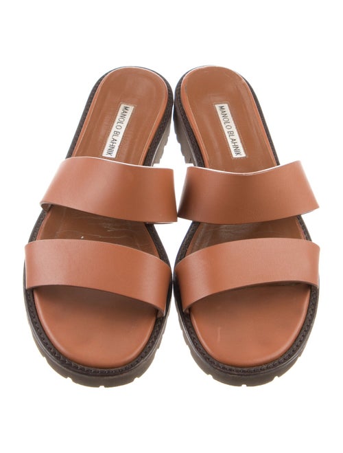 Manolo Blahnik Leather Slides