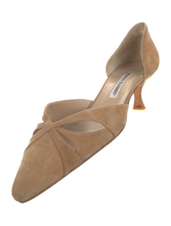 Manolo Blahnik Suede D'Orsay Pumps