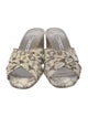 Manolo Blahnik Leather Animal Print Slides