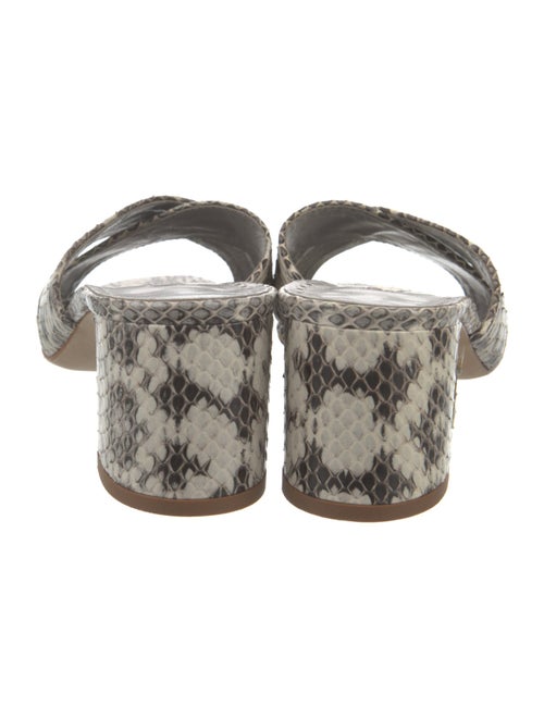 Manolo Blahnik Leather Animal Print Slides