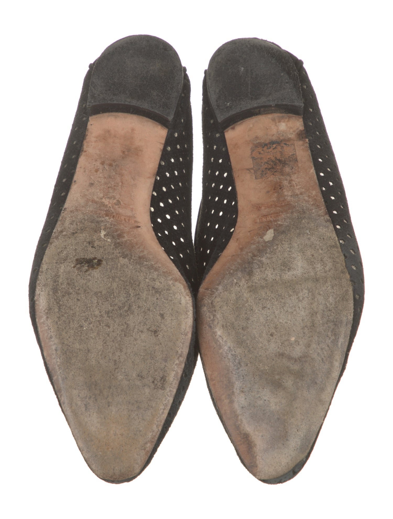 Manolo Blahnik Suede Polka Dot Print Loafers