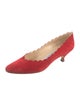 Manolo Blahnik Suede Scalloped Accent Pumps