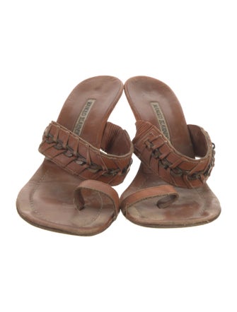 Manolo Blahnik Leather Slides