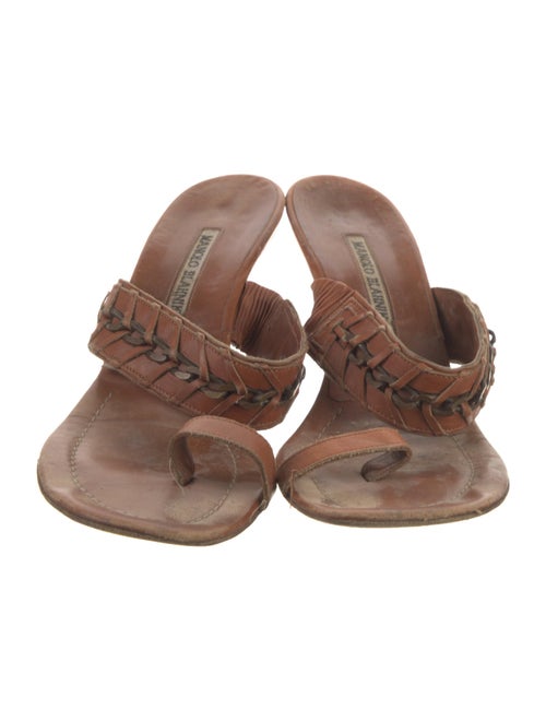 Manolo Blahnik Leather Slides