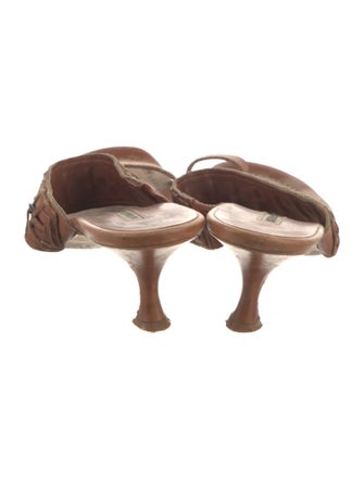 Manolo Blahnik Leather Slides