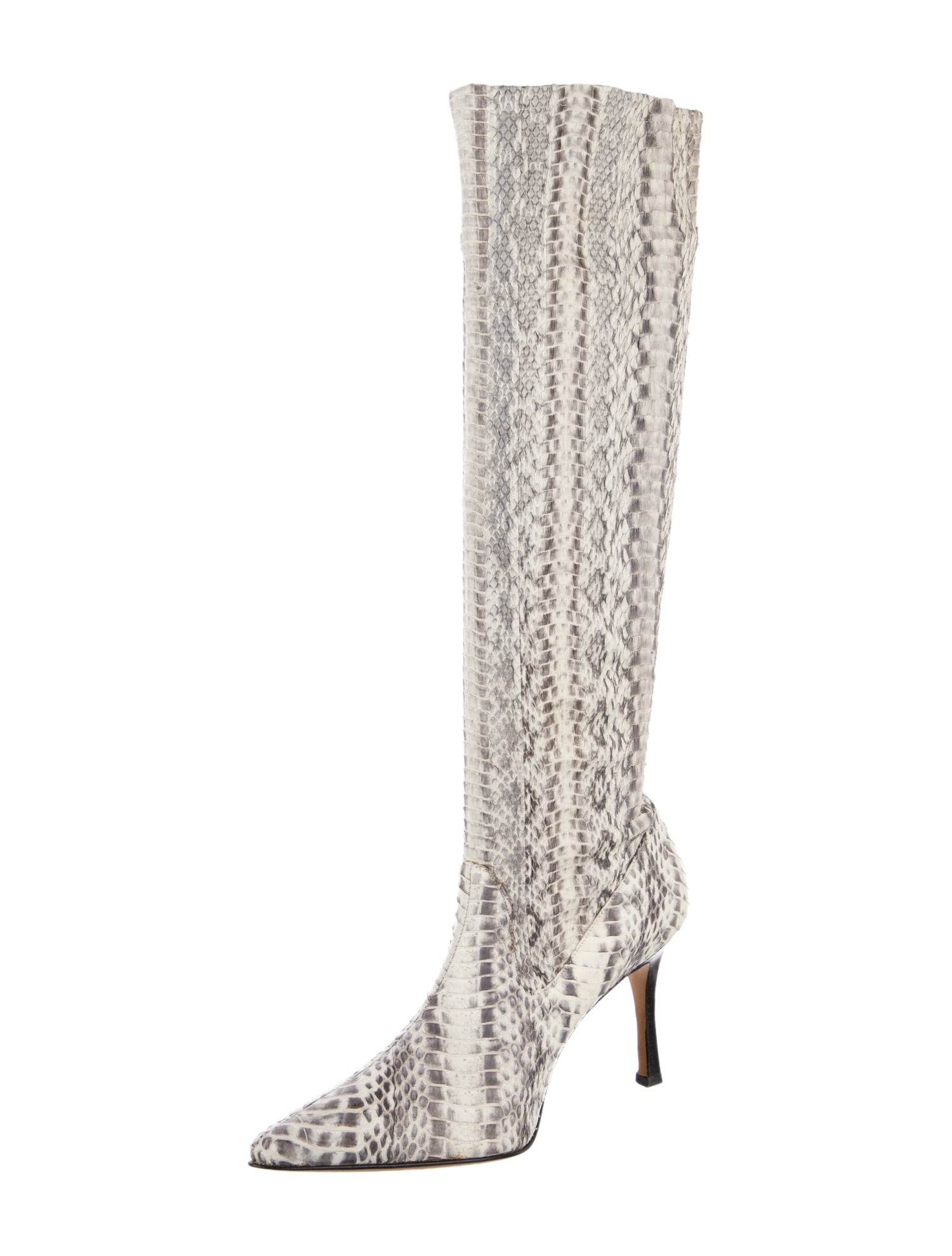 Manolo Blahnik Snakeskin Animal Print Boots