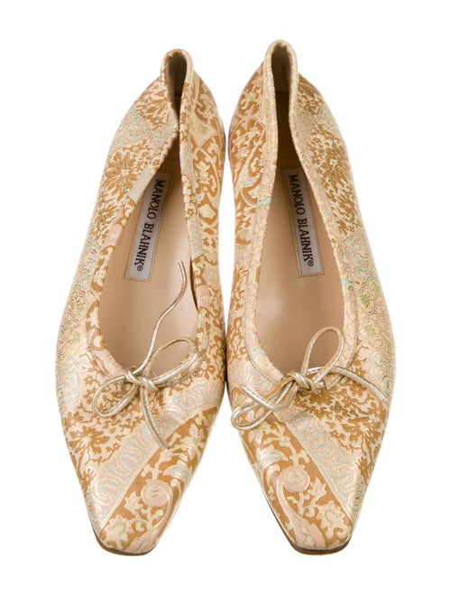 Manolo Blahnik Leather Printed Ballet Flats