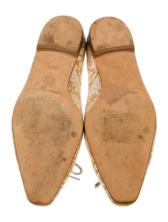 Manolo Blahnik Leather Printed Ballet Flats