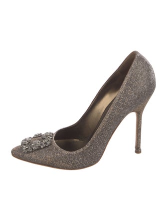 Manolo Blahnik Crystal Embellishments Pumps