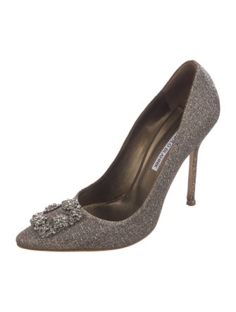 Manolo Blahnik Crystal Embellishments Pumps