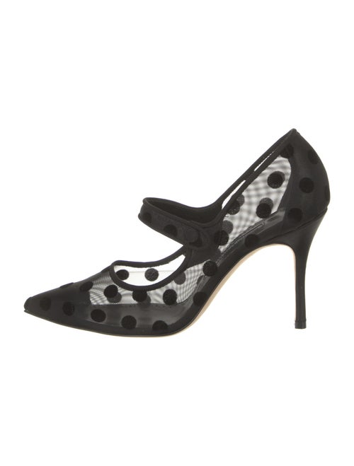 Manolo Blahnik Mesh Polka Dot Print Pumps