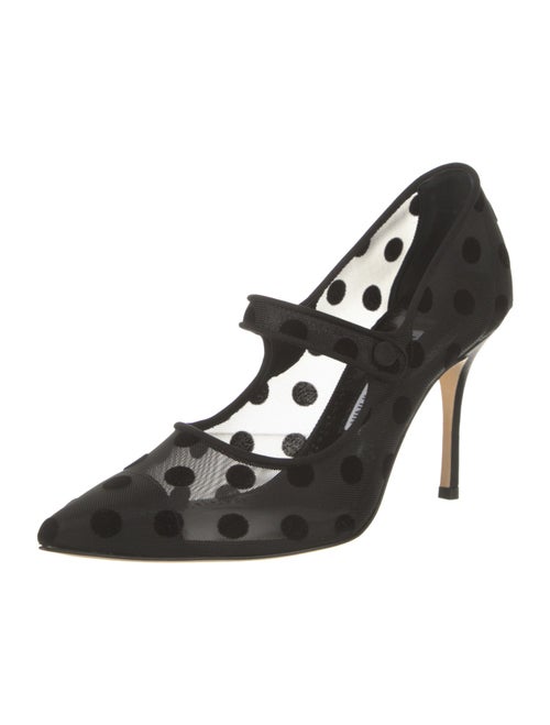 Manolo Blahnik Mesh Polka Dot Print Pumps