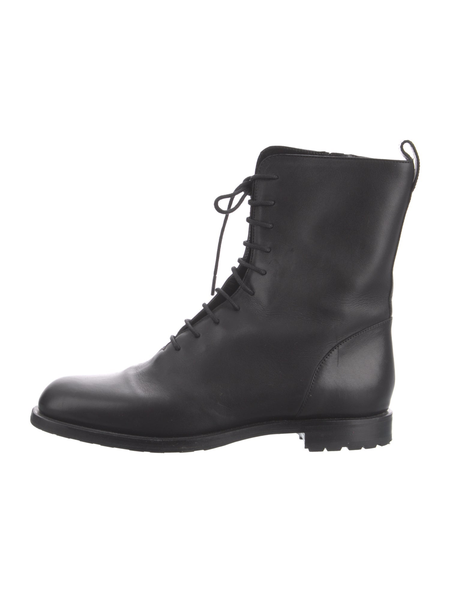 Manolo Blahnik Leather Combat Boots