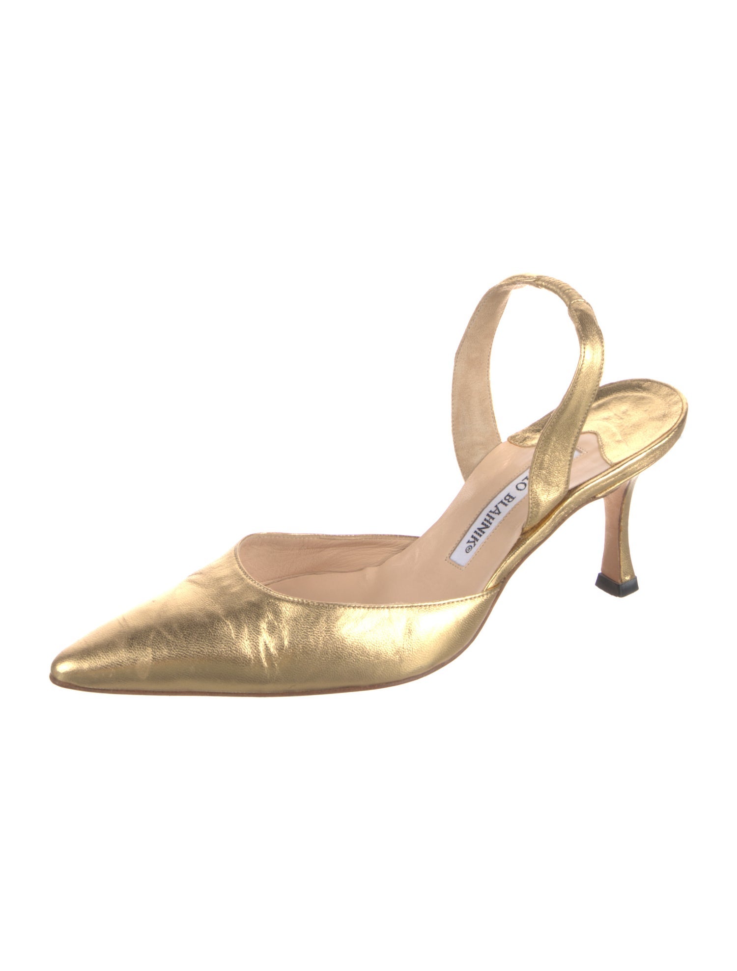 Manolo Blahnik Leather Slingback Pumps